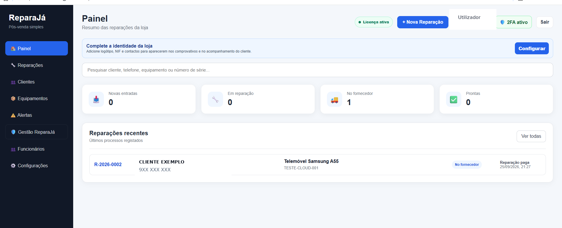 Interface real do ReparaJá, sem moldura do navegador